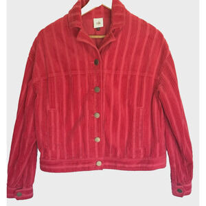 Cabi Womens‎ Hot Pink Corduroy Jacket Size S Cheeky Topper Preppy Oversized Boxy